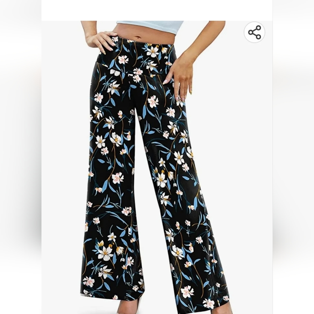 Black floral yoga leggings sz XXXL